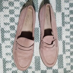 Madewell Pink Suede Loafers